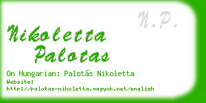 nikoletta palotas business card
